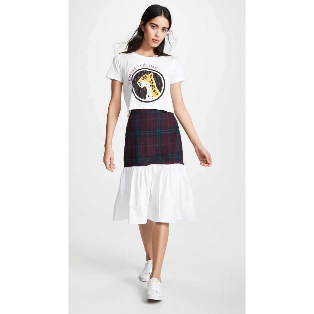 English Factory Tartan Combo Plaid Skirt